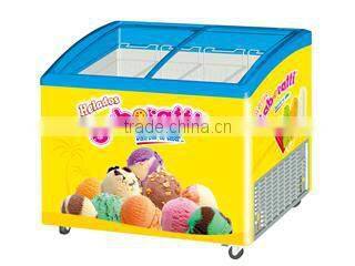 curved glass door deep freezer 100-700l