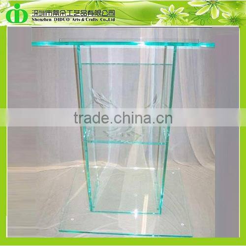 DDL-0012 ISO9001 Chinese Wholesale SGS Test Standard Glass Colored (green Tint) Style Podium