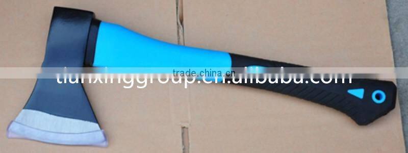 SDTX high carbon steel axe with carbon steel axe head hatchet with fiberglass handle