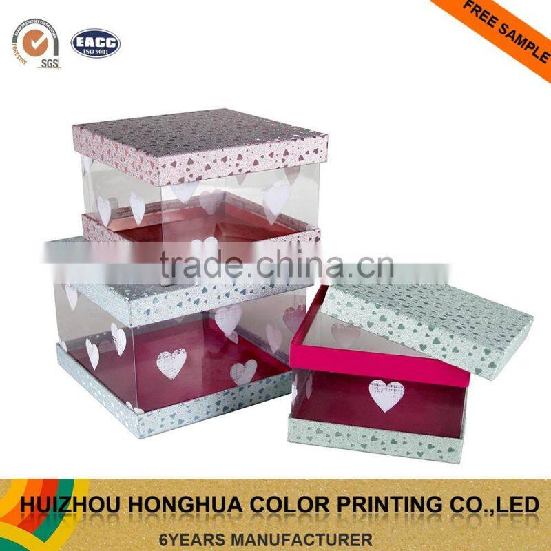 Gift Box Manufacturer Cardboard Storage Box Packaging Box with PVC Window for Valentine's Day