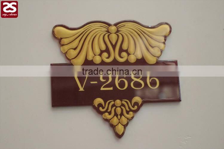 stainless steel hotel room number sign