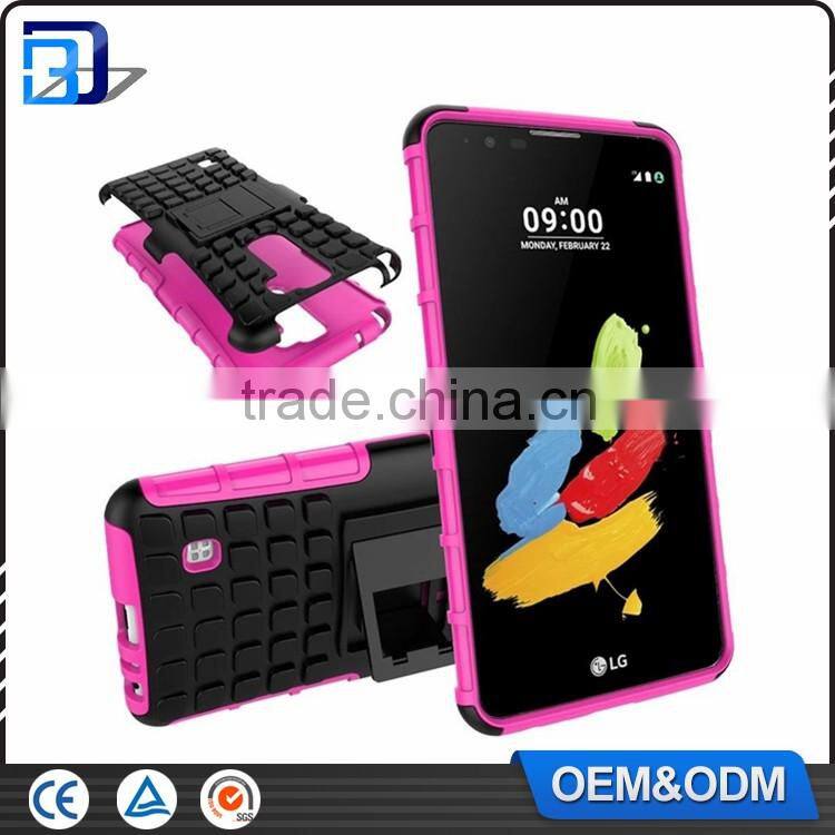 Top selling products TPU+PC 2 in 1 Shockproof Hybrid Kickstand Armor Case For LG Stylus 2 Cellphone Cover Case