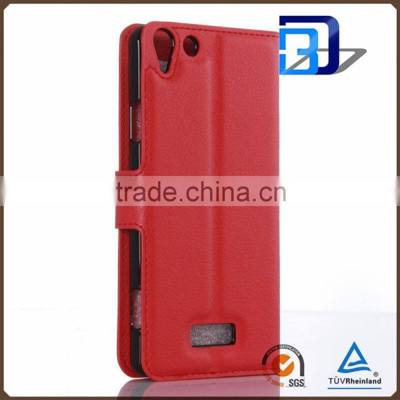 New PU leather with card slots stand flip wallet case for Wiko Selfy 4G, for Wiko Selfy 4G case cover