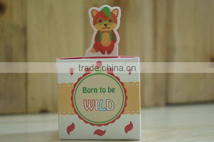 Lovely selva animals paper candy box for baby shower