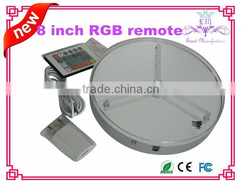 8 inch tall wedding centerpiece vase light base/RGB led centerpiece light for wedding party decoration