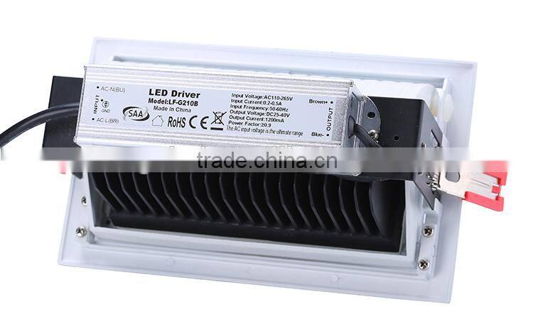 led quality downlight 48w adjustable cob downlight rotable square