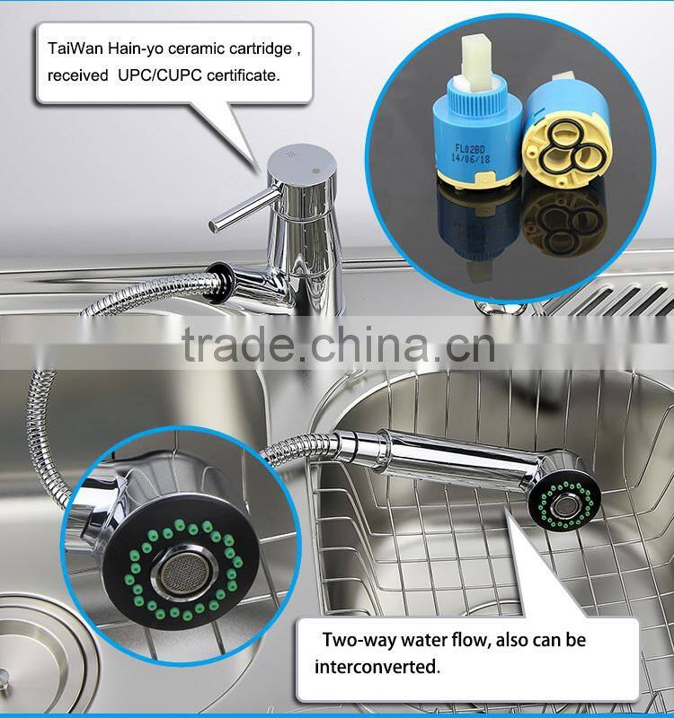 Spray UPC 61-9 NSF Pull Out Brass Kitchen Faucet
