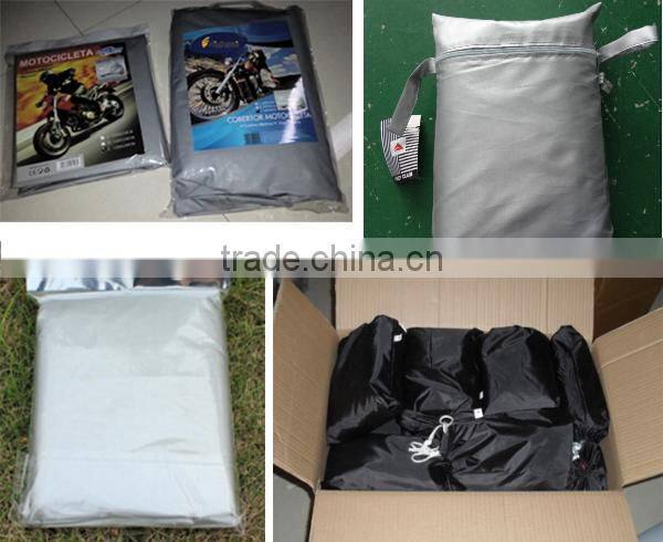 2015 both color silver coating waterproof wholesale Motorcycle Cover