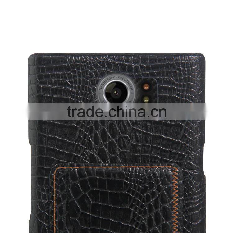 Wholesale Croco PU Leather Housing Case for Blackberry Priv White Cell Phone Casing