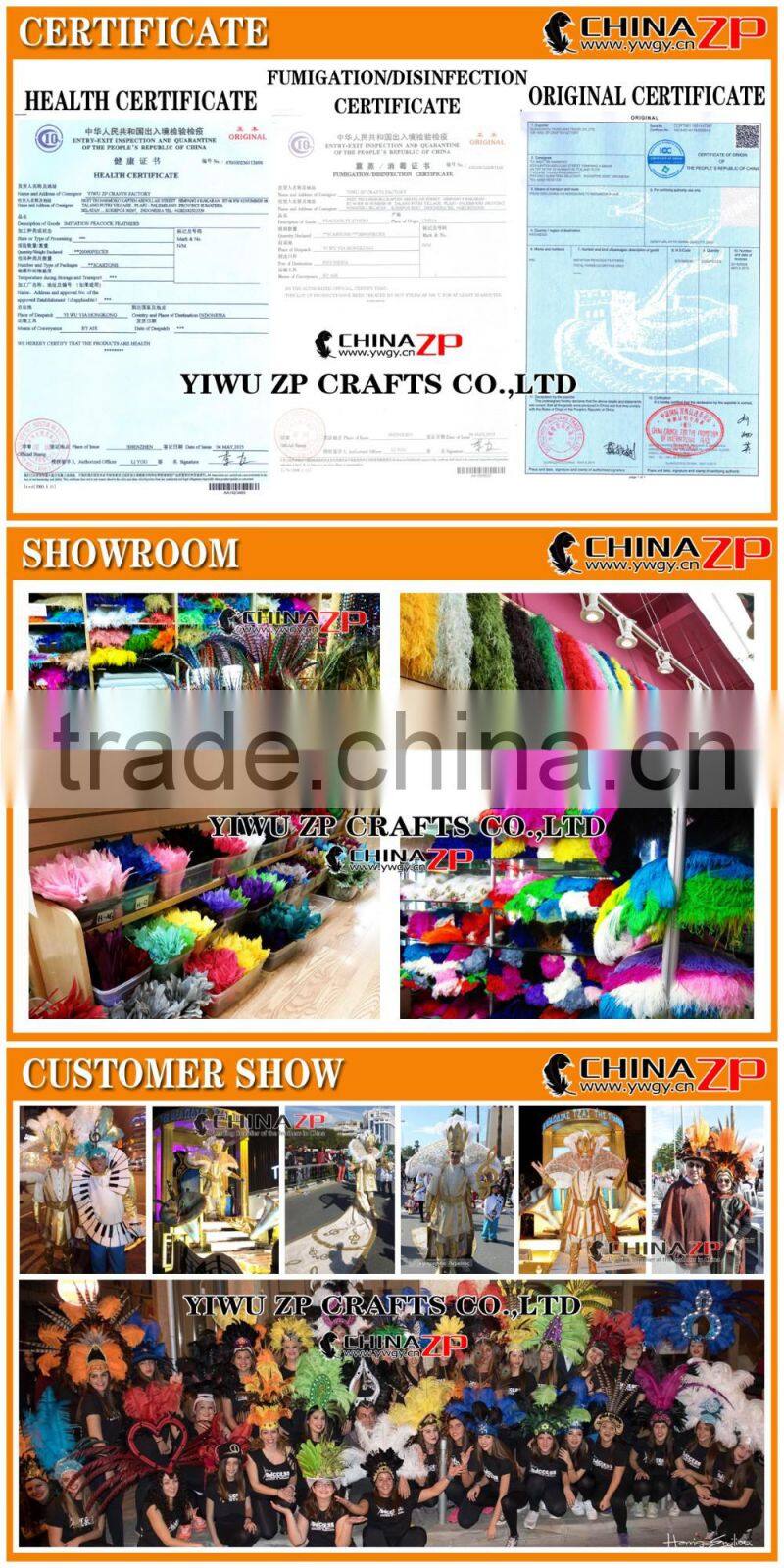 Leading Supplier CHINAZP Wholesale High Quality Dyed Green Trimmed Short Peacock Feathers for Earrings