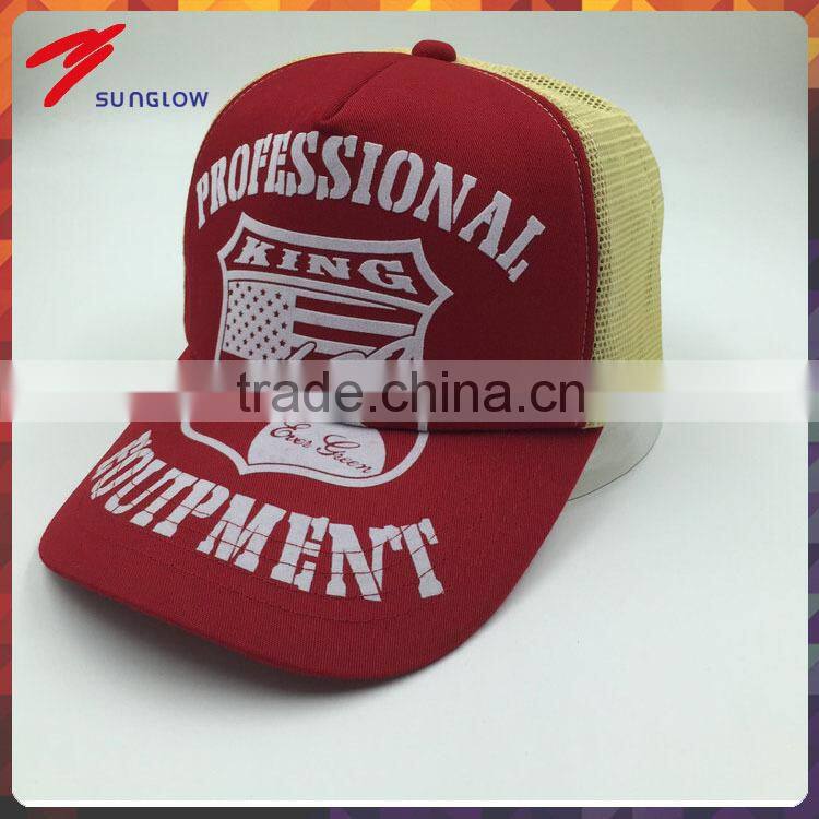 cutomized fashion rubber print 5 panel trucker mesh cap