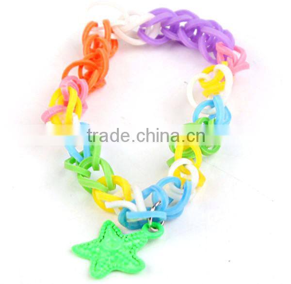 Candy Color Loom Rubber Bands Charm Bracelet ZTSA-B117
