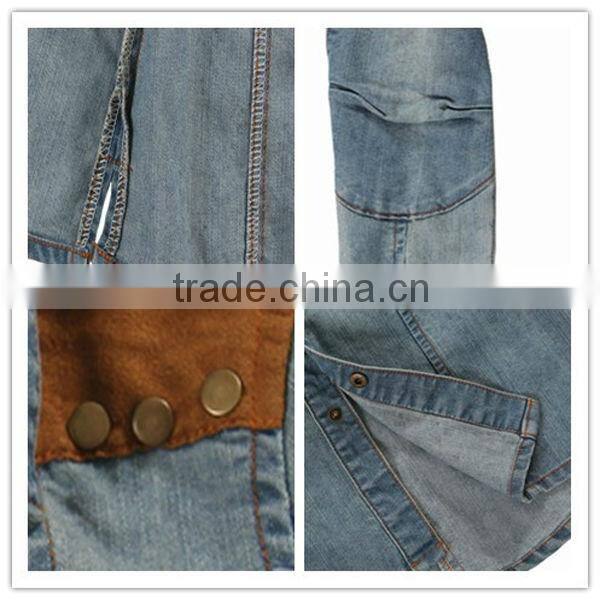 Fashion cowboy clothes top breathable light blue jeans shirt model