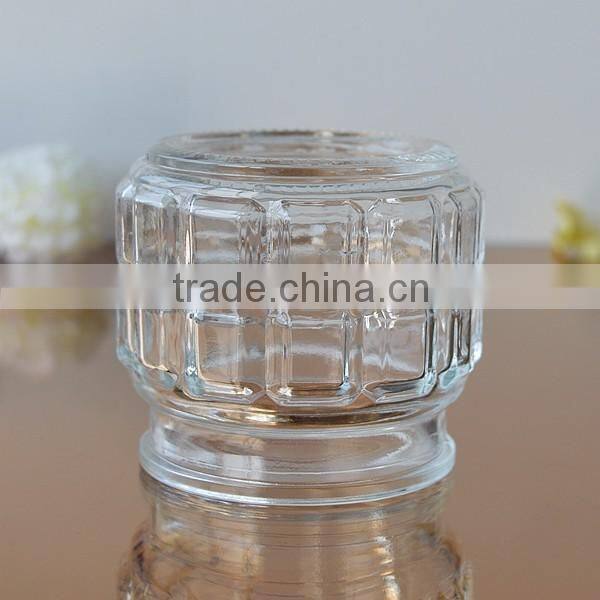 Mini glass candle holder/candle jar/container transparent