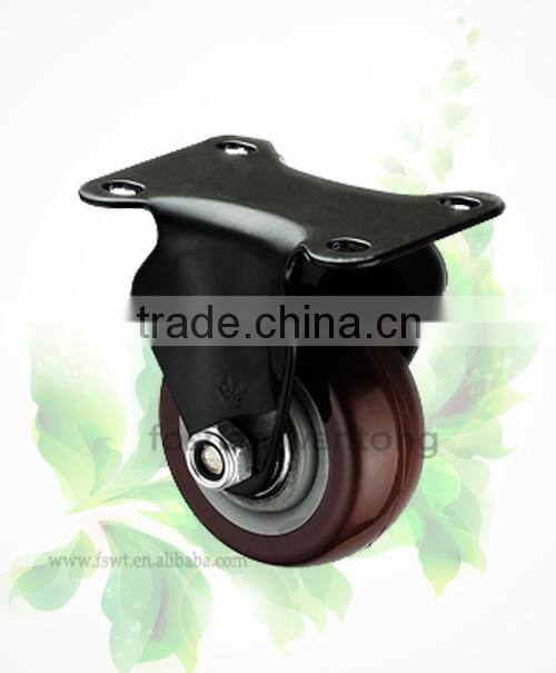 Black Stent Medium Duty Polyurethane Fixed Hardware Caster Wheel