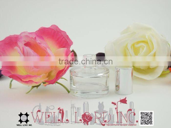 9ml chic silver cap clear empty round glass bottle