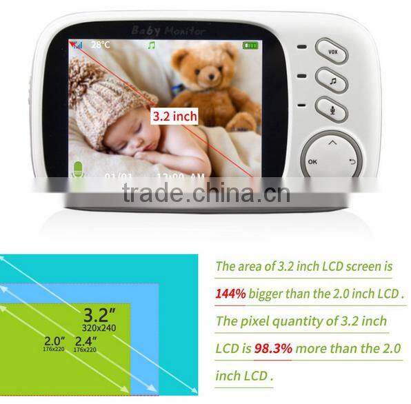 VB603 Baby Monitoring 3.2 Inch 2.4g Infant Babies Monitor Wireless Baby Caretakers Two-Ways Intercom Infrared Night Vision