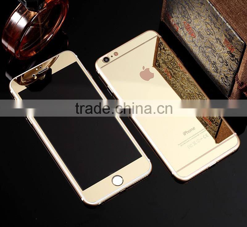Factory Whoelsale Color Mirror Electroplated Coating Ultra Thin 0.33mm 2.5D ARC 9H Mobile Phone Use Glass Film for Iphone 6 Plus
