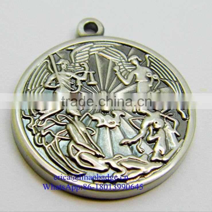high quality customize metal coin/antique silver/antique bronze coin with eagle logo in any size