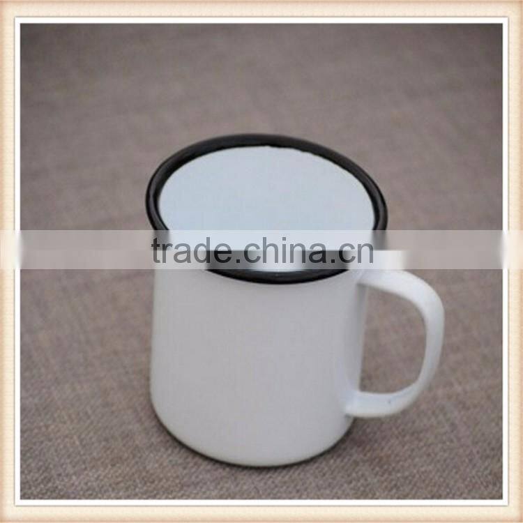 Promotional gift items High Quality Personalized private label white enamel camping mug enamel cup enamelware wholesale