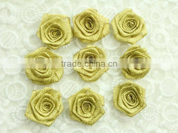 hot sell hair accessories rhinestone satin ribbon claw clip hair bow