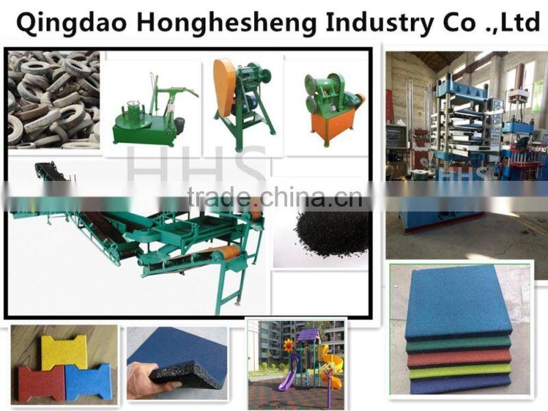 tires recycling into rubber tiles machines