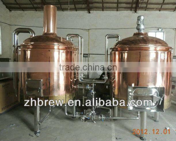 500L hotel red copper microbrewery equipment plants