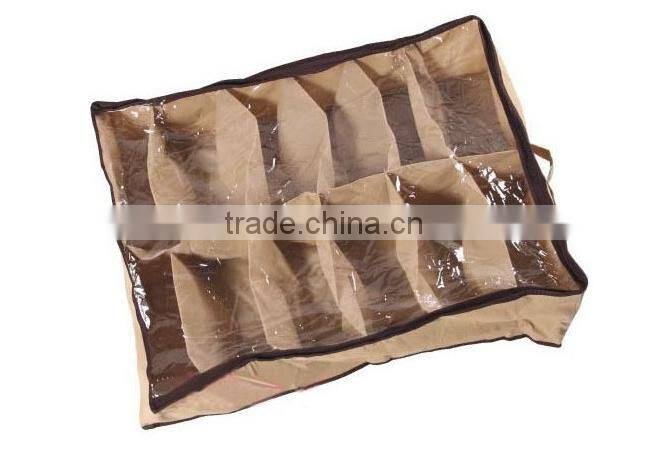 As Seen On TV 2014 Wholesale 12 Shoe Organizer Storage Box With Transparent Cover Good Quality Hot Selling 76x61x15cm