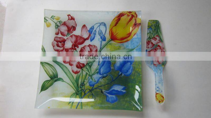 salad glass bowl and plate,glass plate, glass plate,high quality plate made in zibo city shandong china