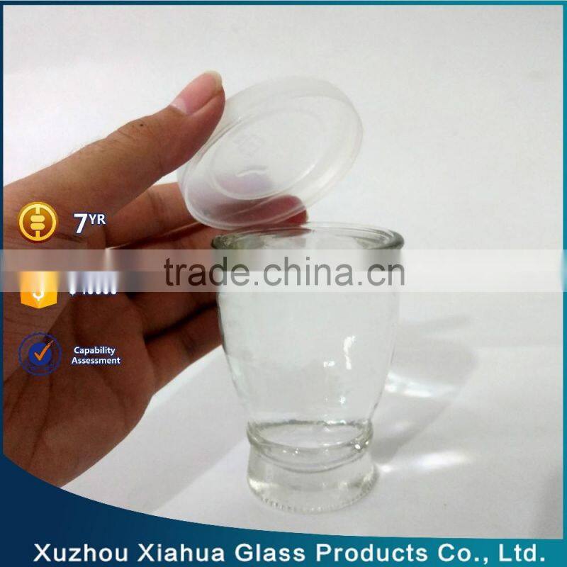 4 oz elegant design glass candle jar with lid