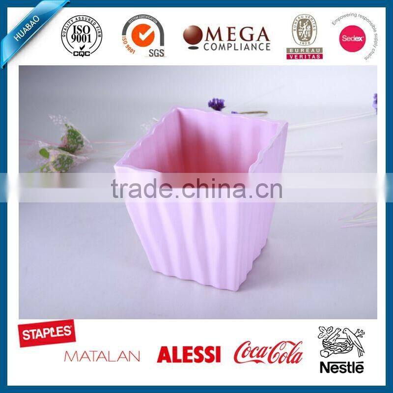 Modern Abstract Waves Design colorful melamine Flower Plant Container / Decorative Outdoor Planter Pot, planter metal flower pot