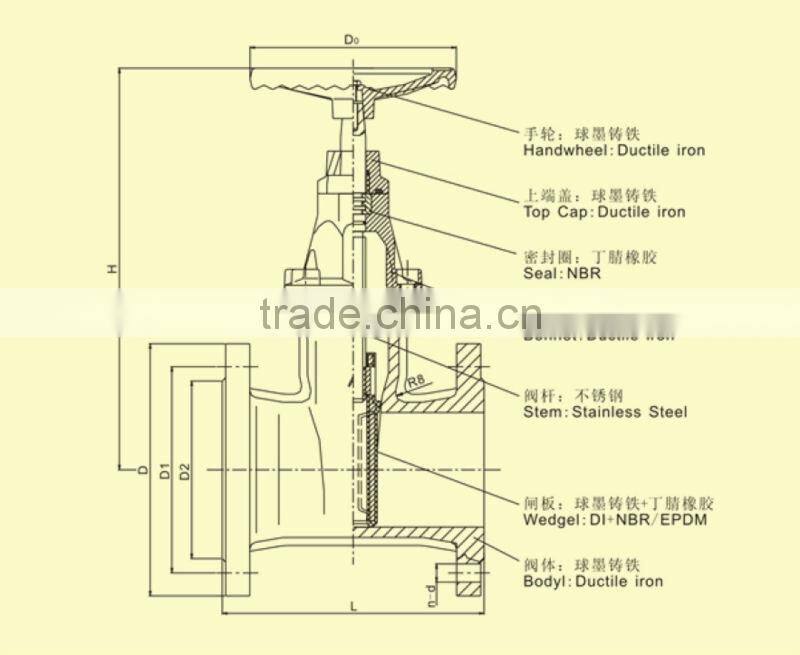 DIN PN16 Ductile iron gate valve