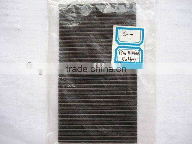 balck grey anti-slip 3mm fine ribbed/corrugated rubber sheet floor
