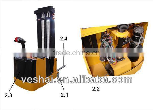 Light duty counter balance stacker for supermarket