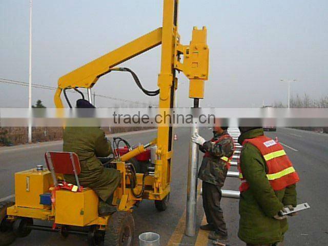 hydraulic pile driver for expressway guardrail