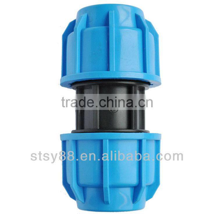 Factory selling PP Compression Fittings Tee, Elbow,Coupler,etc for Irrigation with high quality and competitive price