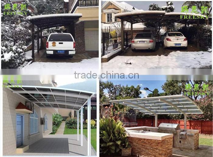 Easy installation garden sun shade aluminum single slope carport