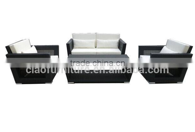 Poly rattan patio garden Aluminum PE rattan sofa set furniture