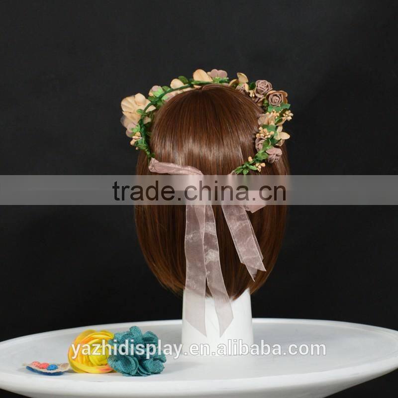 Golden Fiberglass Head Mannequin Display For wig