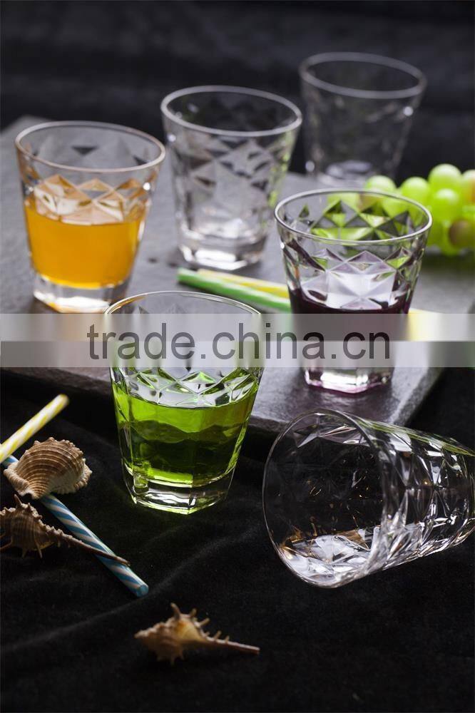 278ml old fashion emboss glass cup glass juice cup