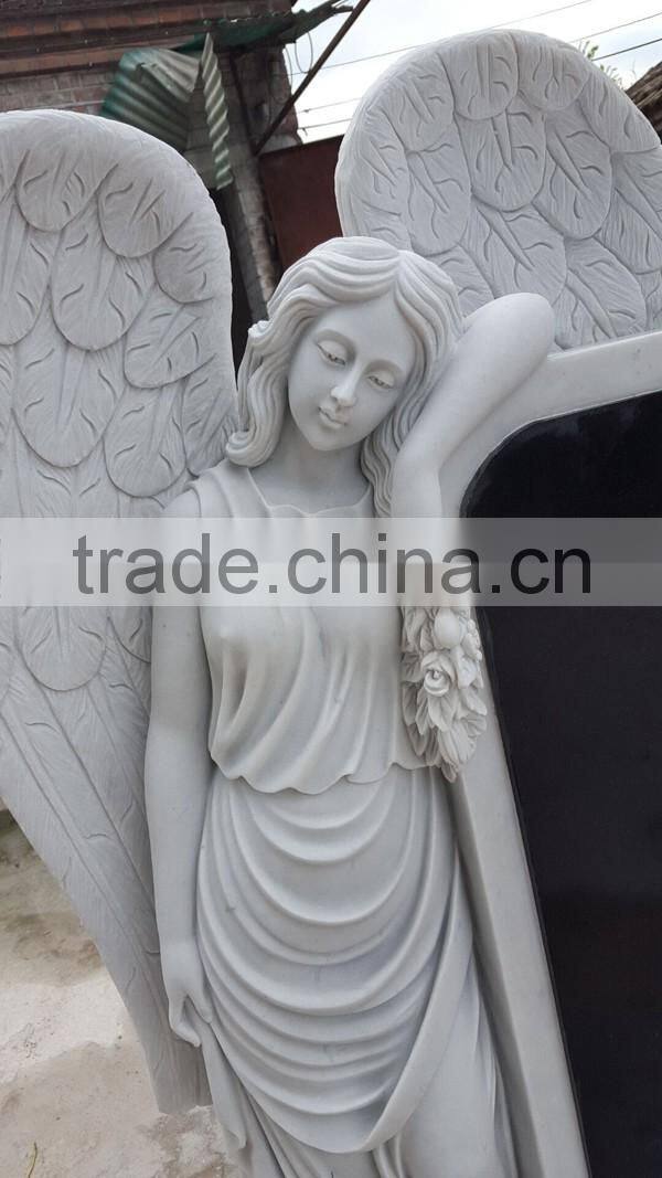 Hand Carved Natural Stone Angel Headstone