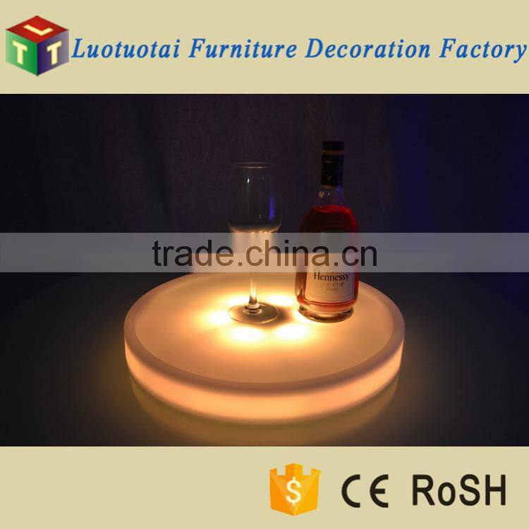 PE material round shape RGBW color LED wine pallet for events/party/wedding