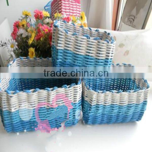 2014 Multifunctional PVC small plastic storage baskets with 100%handmade