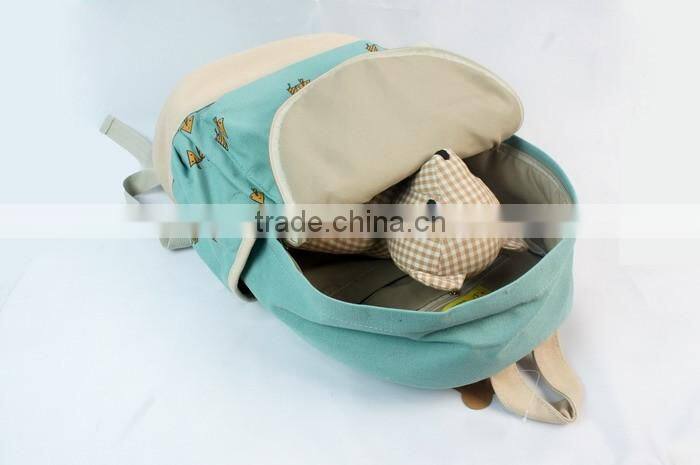 Little Tree Printting Canvas Water Resistant Backpack Cute for Girls