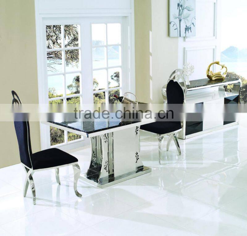TH342 dining room marble top stainless steel table for sale
