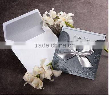 western style iridescent paper wedding invitation card