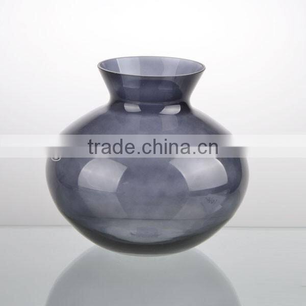 decorative top grade gray color glass hurricane vase home decor