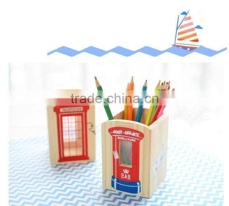 wooden pencil pen holder for custom
