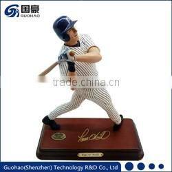 Sports polyresin statue action figure/Promotional statue polyresin baseball player figurines for wholesale