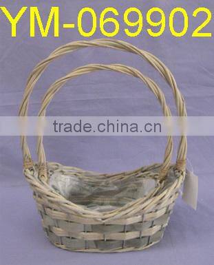 Rectangular Willow Garden Basket With Ears.
